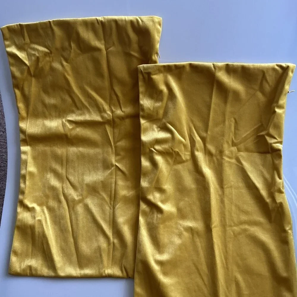 YELLOW SOFT VELVET THROW PILLOW COVERS